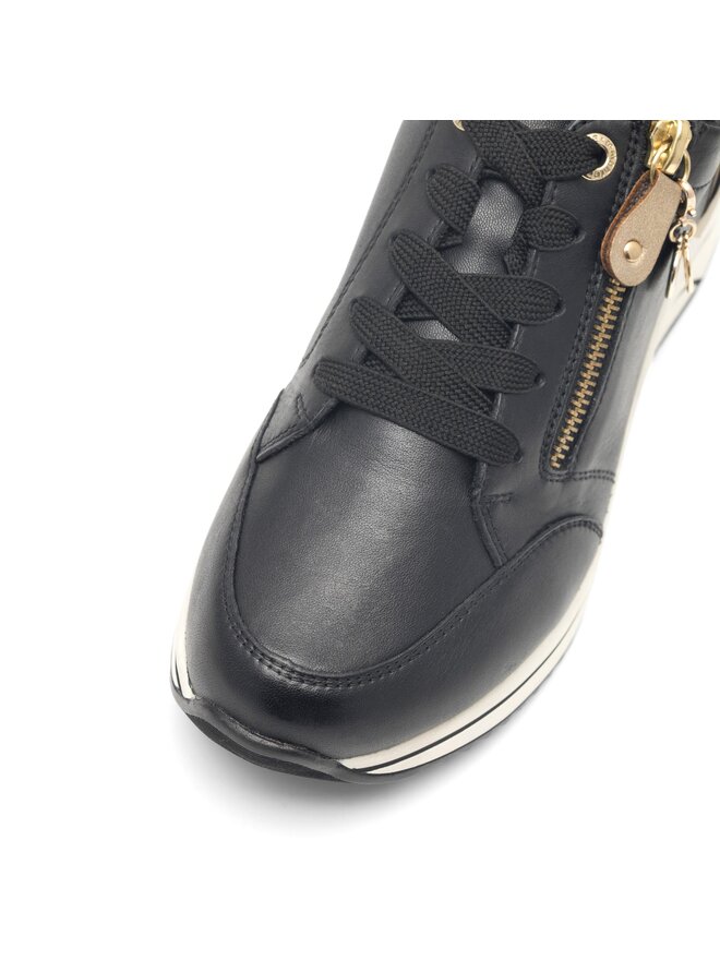 Remonte Women's Platform Trainers - Black & Gold, Extra Width, Lace & Zip Fastening 7 thumbnail image