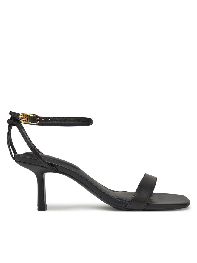 Tommy Hilfiger Sandale Tommy Hilfiger Leather Knots Kitten Sandal FW0FW08424 Negru