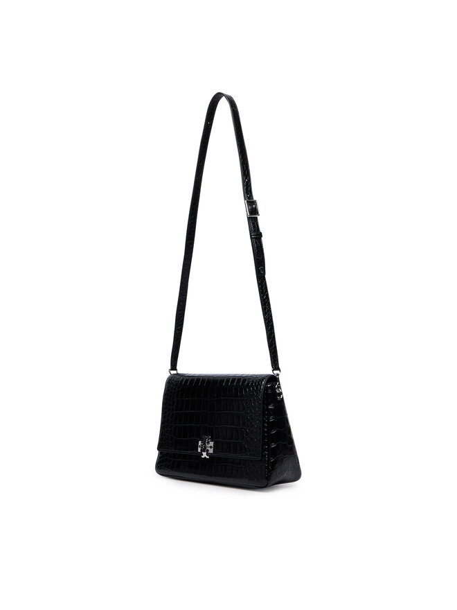 Tory Burch Сумка Tory Burch Charlie Embossed Croc Shoulder Bag 183354 Чорний