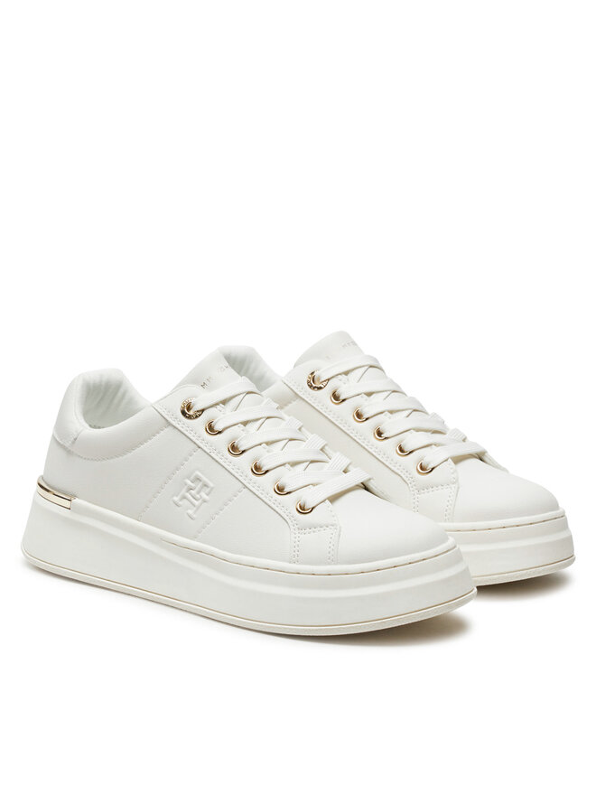 Tommy Hilfiger Sneakersy Tommy Hilfiger Low Cut Lace-Up Sneaker T3A9-33542-1351 Bílá