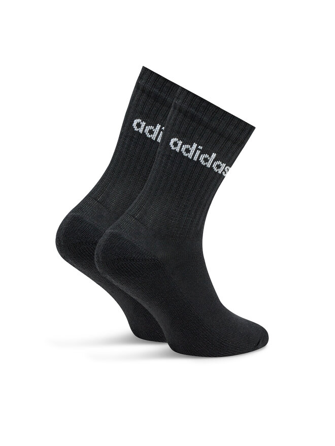adidas Skarpety wysokie unisex adidas Linear Crew Cushioned Socks 3 Pairs IC1301 Czarny
