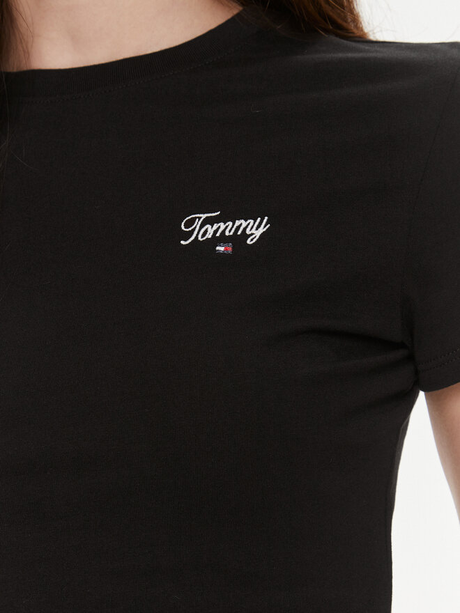 Tommy Jeans Tommy Jeans Camiseta Script DW0DW17366 Negro Slim Fit