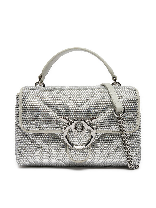 PINKO Ročna torba PINKO Love Lady Puff Mini Cl AI 24-25 PLTT 100044 A217 ZZFN Srebrna