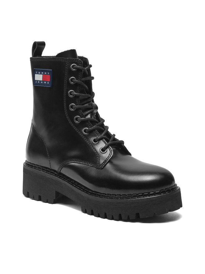Tommy Jeans Trapper stila apavi Tommy Jeans Urban Tommy Jeans Lace Up Boot EN0EN01995 Melns
