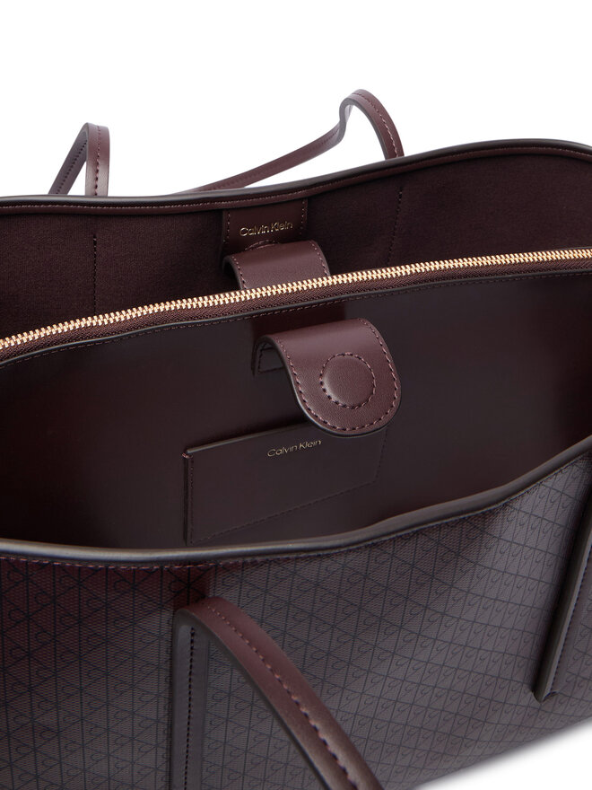 Calvin Klein Handtasche Calvin Klein Emblem Aop Medium Work Tote LV04F3786G Dunkelrot