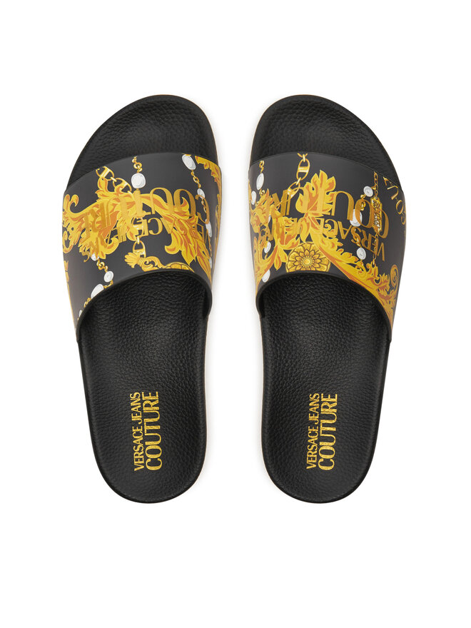 Versace Jeans Couture Klapki Versace Jeans Couture 77VA3SQ3 ZS834 Czarny