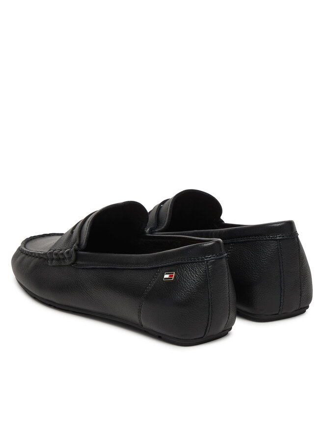 Tommy Hilfiger Mokassins Tommy Hilfiger Flag Leather Driver Loafer FW0FW09350 Schwarz