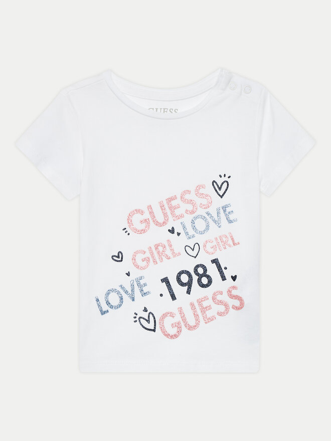 Guess Guess Marškinėliai K4YI26 K6YW4 Balta Regular Fit