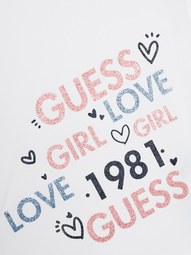 Guess Guess Marškinėliai K4YI26 K6YW4 Balta Regular Fit