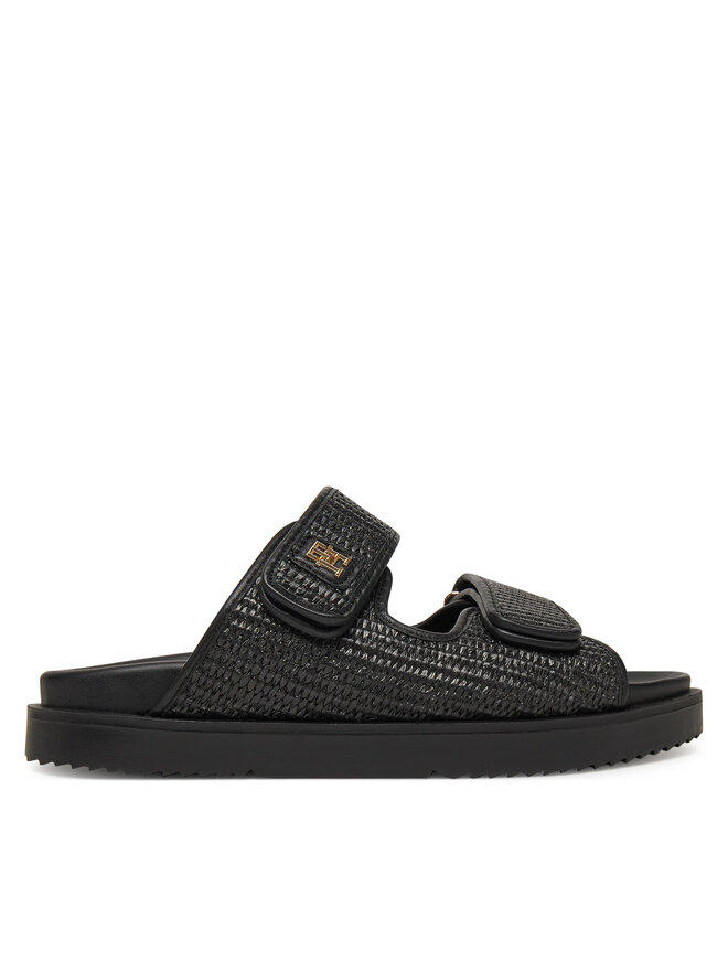 Tommy Hilfiger Iešļūcenes Tommy Hilfiger DOUBLE STRAP RAFFIA FW0FW08940 Melns