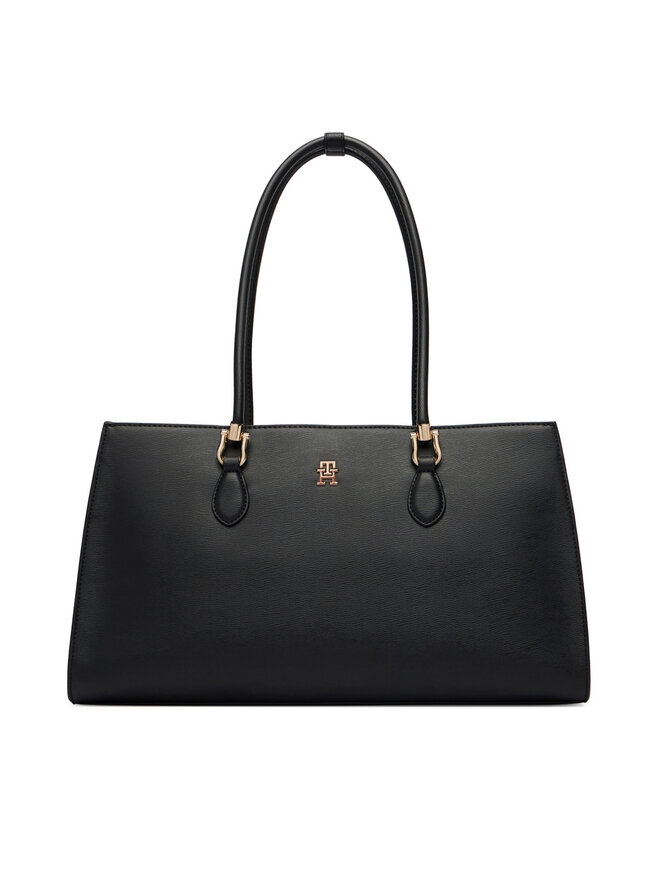 Tommy Hilfiger Handtasche Tommy Hilfiger Th Grace Satchel AW0AW18750 Schwarz
