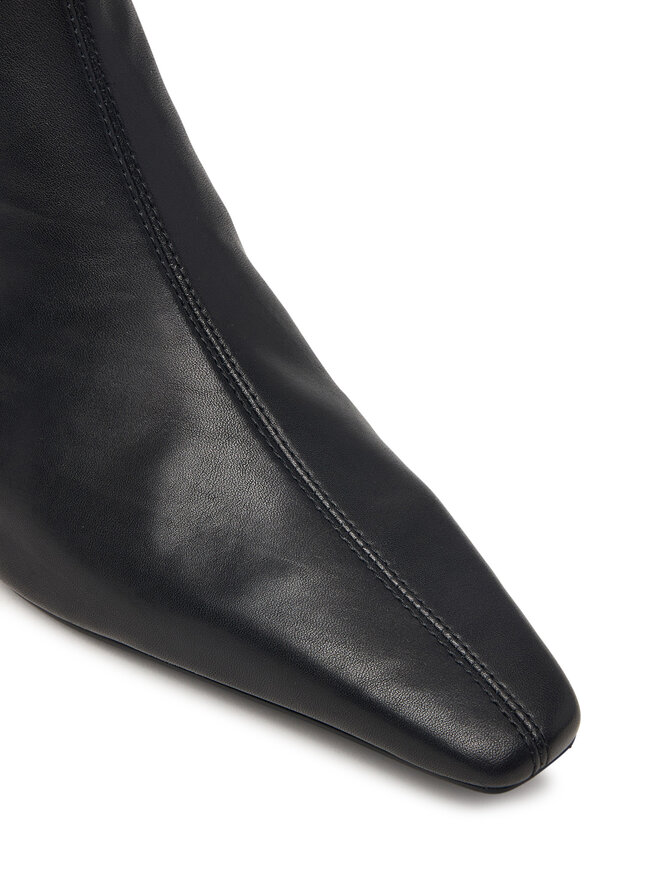 Tommy Hilfiger Stiefeletten Tommy Hilfiger Kitten Heel Leather Ankle Boot FW0FW09669 Schwarz