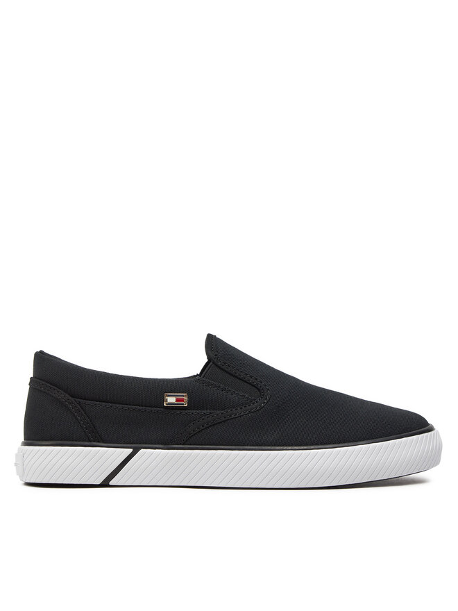 Tommy Hilfiger Teniszcipő Tommy Hilfiger Vulc Canvas Slip-On Sneaker FW0FW08065 Fekete