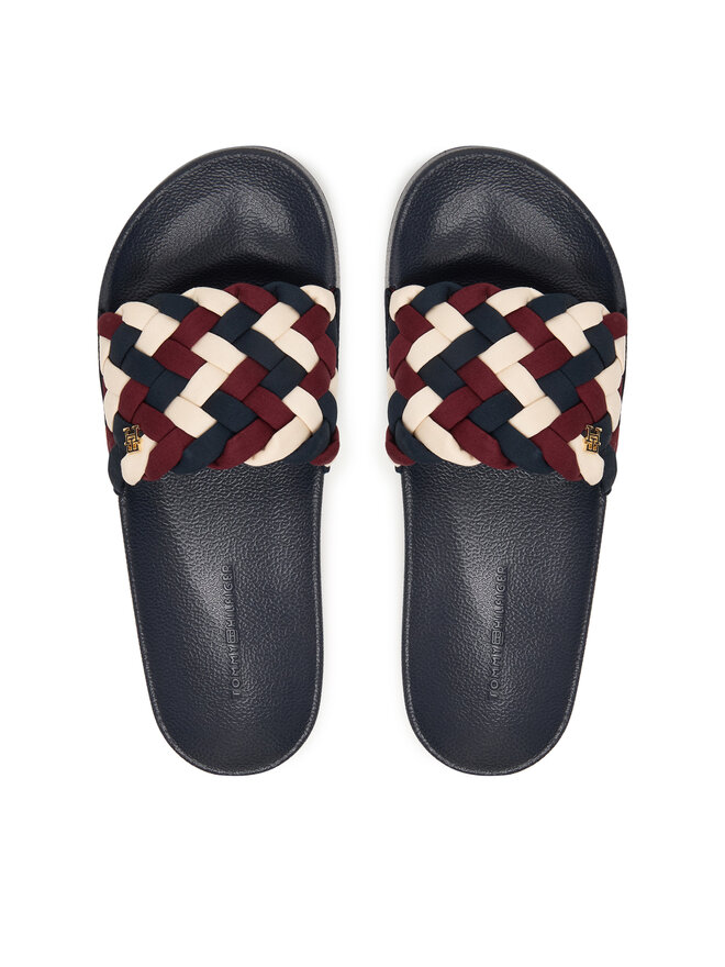 Tommy Hilfiger Pantoletten Tommy Hilfiger Th Braided Pool Slide FW0FW09203 Bunt