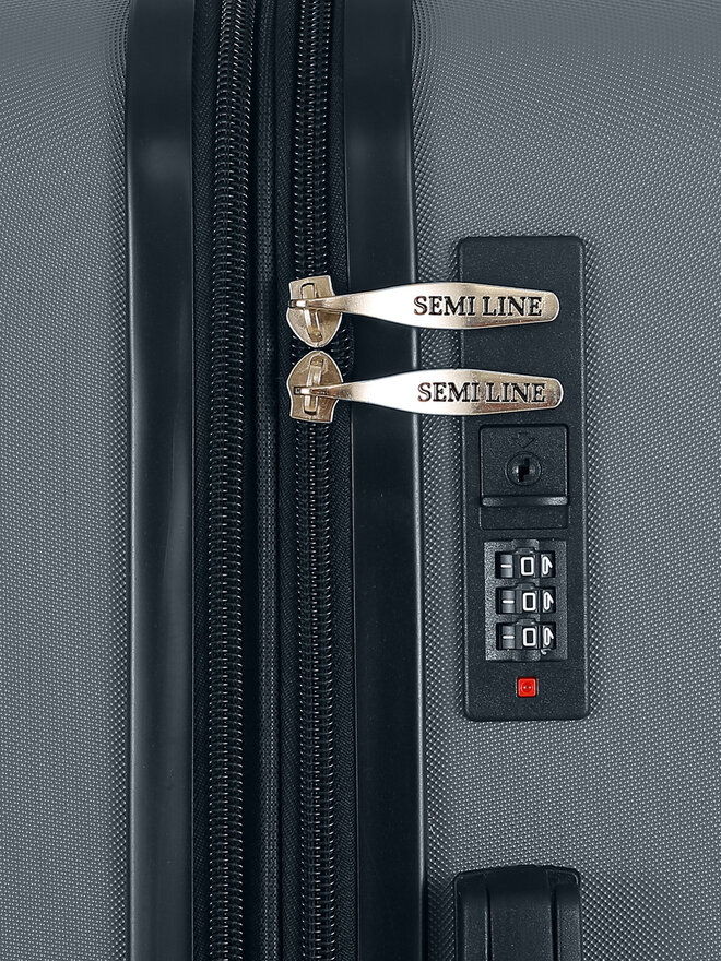 Semi Line Μεγάλη Βαλίτσα Semi Line T5924-3 Γκρι