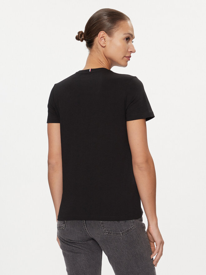 Tommy Hilfiger Tommy Hilfiger Camiseta Heritage Crew Neck Graphic Tee WW0WW24967 Negro Regular Fit