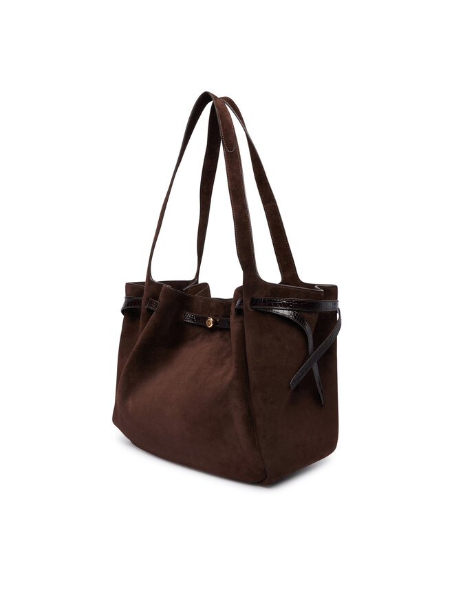Tory Burch Handtasche Tory Burch Romy Suede Tote 186348 Braun