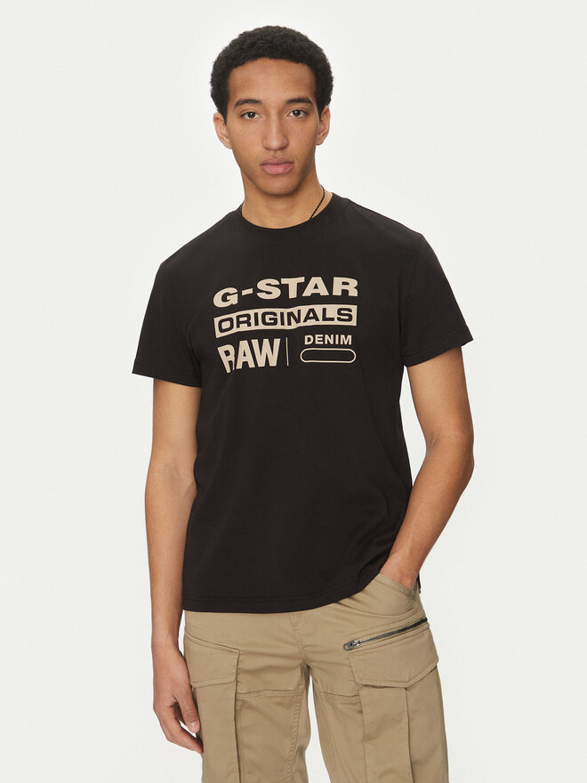 G-Star Raw G-Star Raw Marškinėliai Originals D25969-C506 1214 Juoda Regular Fit