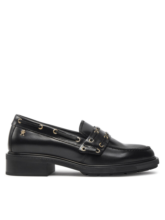 Tommy Hilfiger Loafersy Tommy Hilfiger Nautical Eyelets FW0FW08148 Czarny