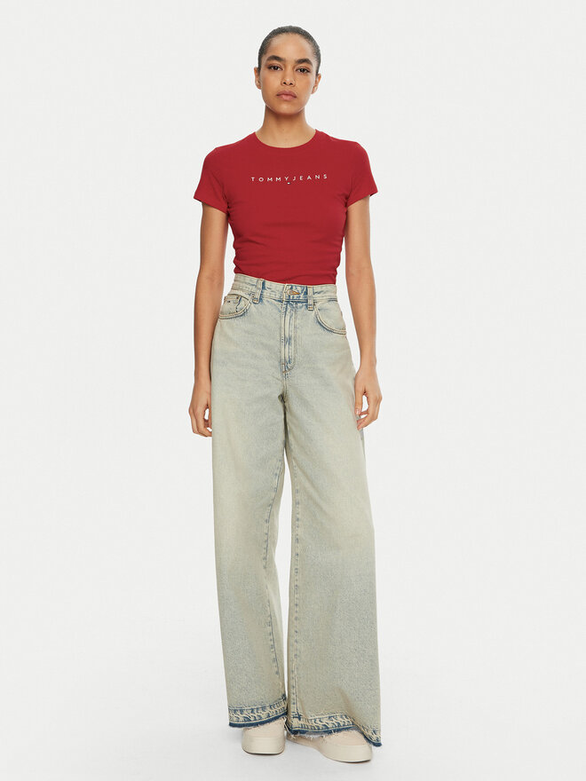 Tommy Jeans Tommy Jeans Camiseta Linear DW0DW18398 Rojo Slim Fit