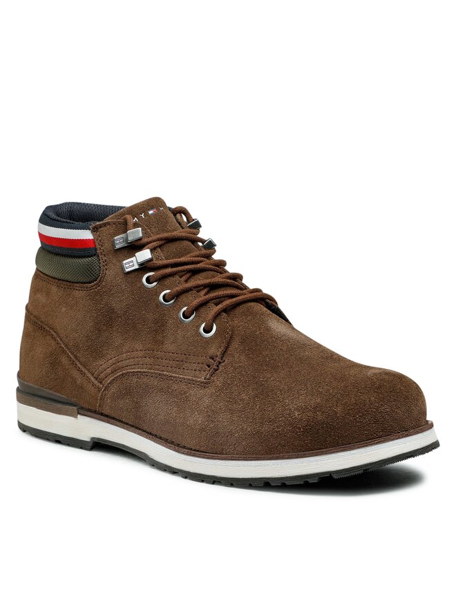 Tommy Hilfiger Botines planos Tommy Hilfiger Outdoor Hilfiger Suede Boot FM0FM04200 Marrón