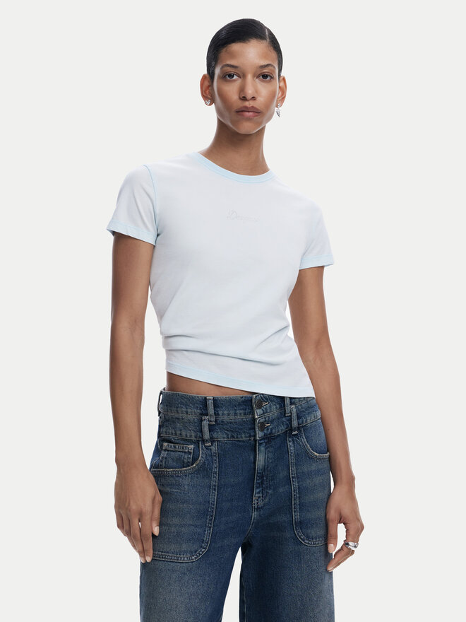 Desigual Desigual Marškinėliai 25SWTK15 Žydra Regular Fit