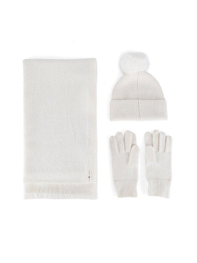 Beverly Hills Polo Club Set Mütze, Schal und Handschuhe Beverly Hills Polo Club BHPC-WC-002-AW24 Weiß