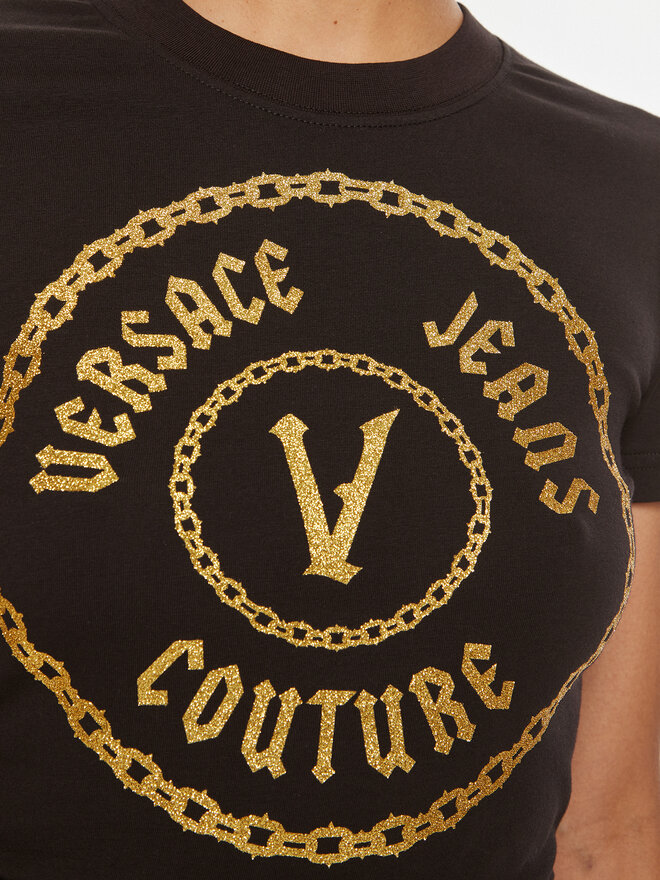 Versace Jeans Couture Versace Jeans Couture Marškinėliai 77HAHT02 CJ03T Juoda Slim Fit