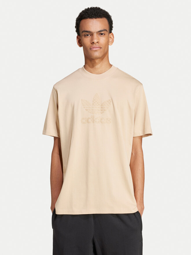 adidas adidas Marškinėliai Mono IX6747 Smėlio Regular Fit