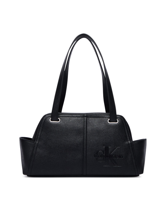 Calvin Klein Handtasche Calvin Klein Pockets Monologo Shoulder Bag LV04F3688G Schwarz