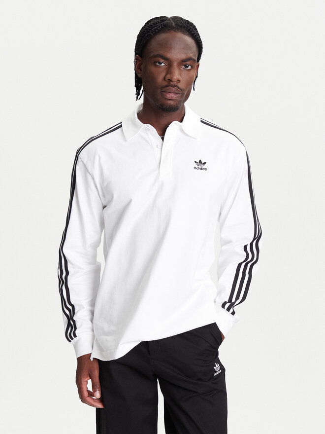 adidas adidas Polo marškinėliai adicolor Rugby IZ2459 Balta Regular Fit