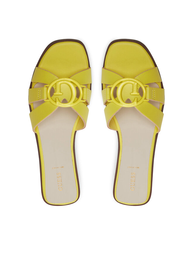 Guess Klapki Guess Symo FLJSYM LEA03 Żółty