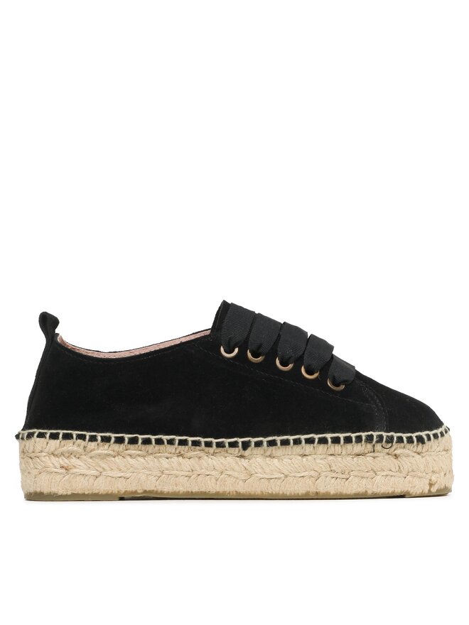 Manebi Еспадрили Manebi Lace-Up Espadrilles K 1.0 E0 Черен