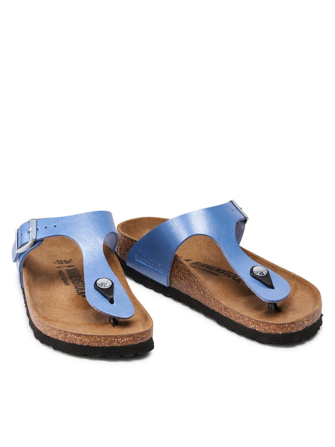 Birkenstock gizeh metallic blue discount
