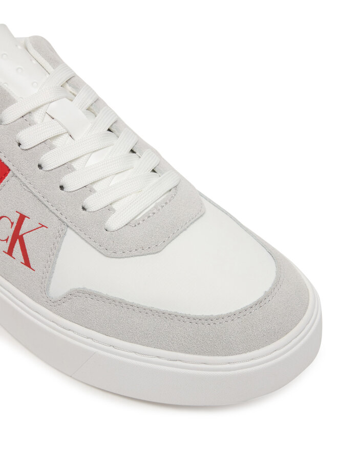 Calvin Klein Sneakers Calvin Klein Mixed Texture Lace Up Cupsole Trainers YM0YM01395 Weiß