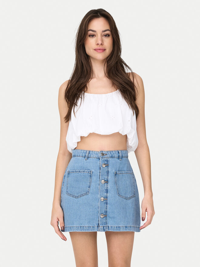 ONLY ONLY Top Lou 15342566 Weiß Cropped Fit