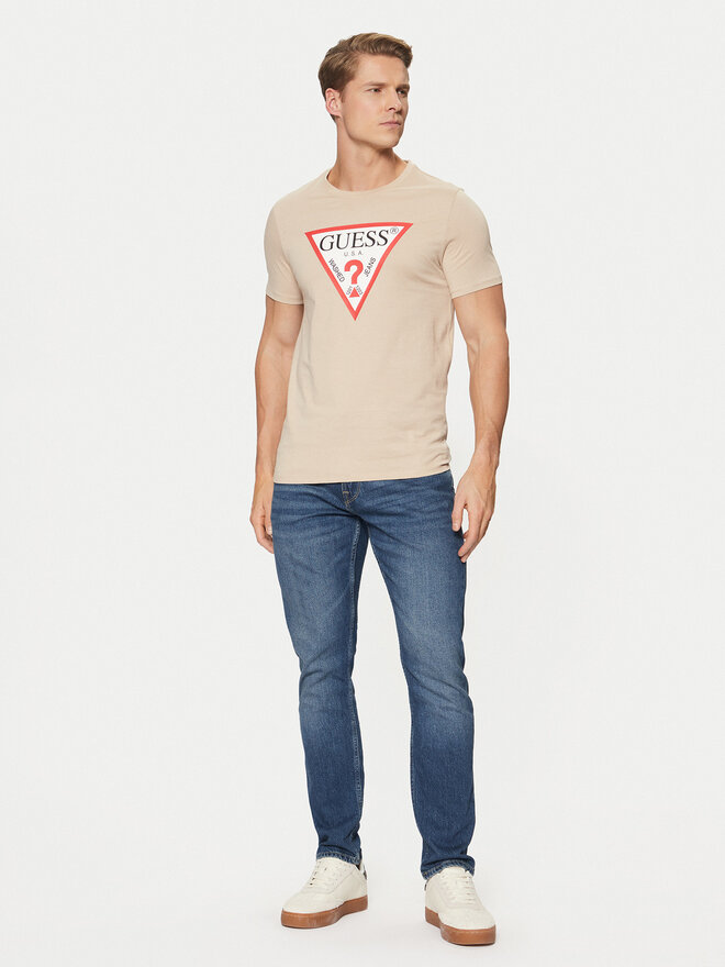 Guess Guess Marškinėliai M2YI71 I3Z14 Smėlio Slim Fit