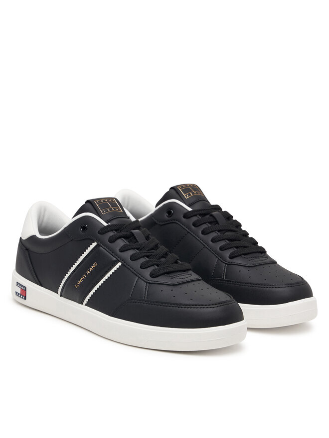 Tommy Jeans Sneakers Tommy Jeans Lightweight Flag Leather Court EM0EM01758 Schwarz