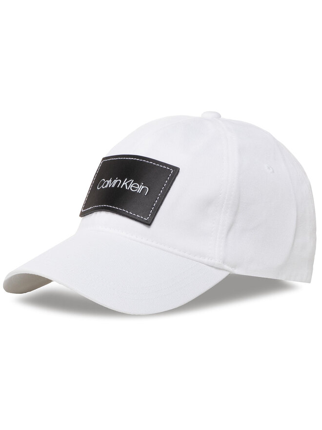 Calvin Klein Шапка с козирка Calvin Klein Leather Patch Bb Cap K50K505490 Бял