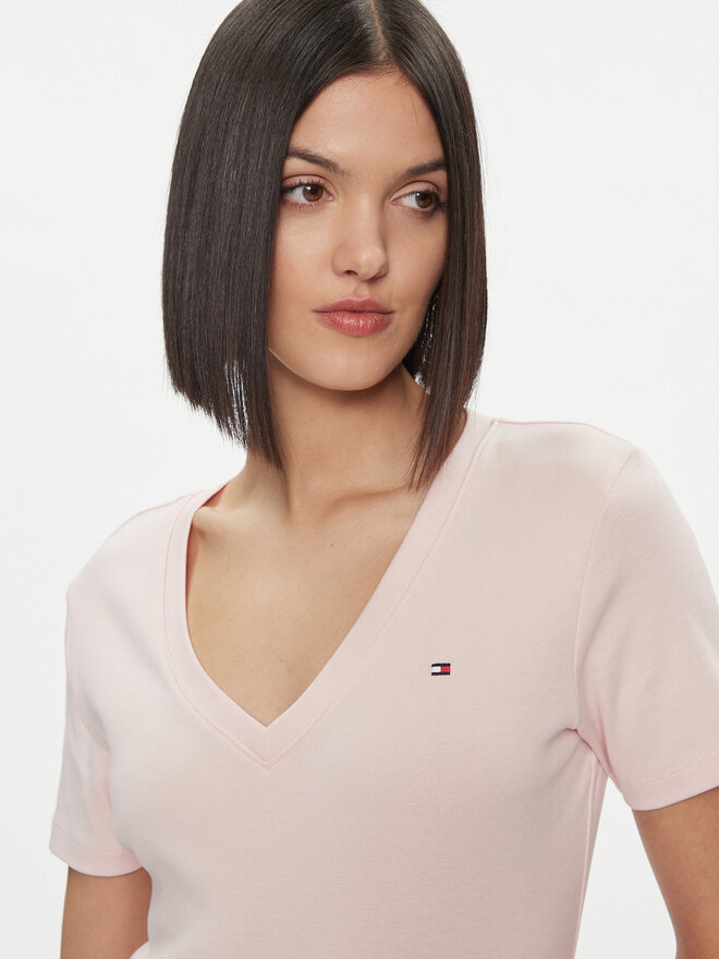 Tommy Hilfiger Tommy Hilfiger Marškinėliai New Cody WW0WW40584 Rožinė Slim Fit