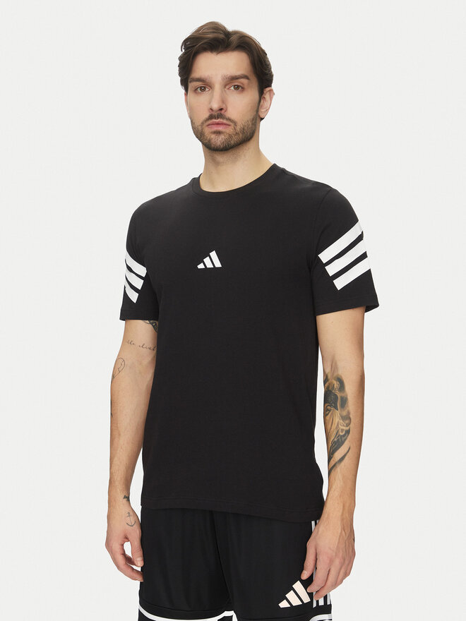 adidas adidas Marškinėliai Future Icons 3-Stripes JD4877 Juoda Regular Fit