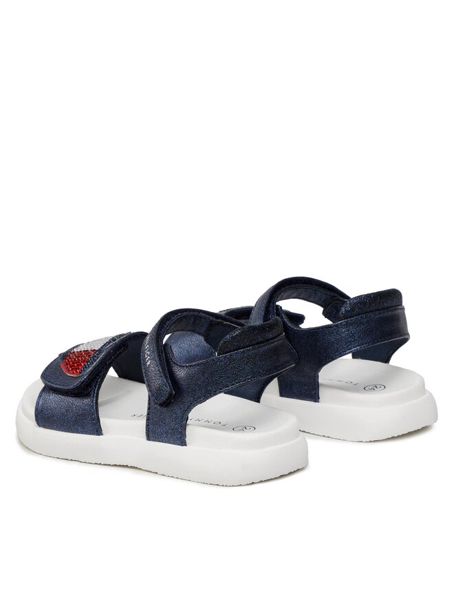Tommy Hilfiger Szandál Tommy Hilfiger Strass Heart Velcro Sandal T1A2-32752-1367 S Sötétkék