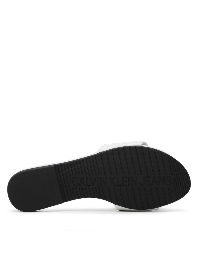 Calvin Klein Jeans Pantoletten Calvin Klein Jeans Flat Sandal Slide Hw YW0YW00952 Weiß