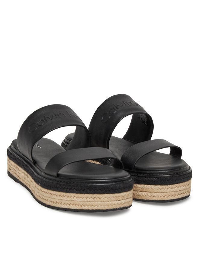 Calvin Klein Еспадрили Calvin Klein Flatform Wedge Slide - He HW0HW02374 Черен