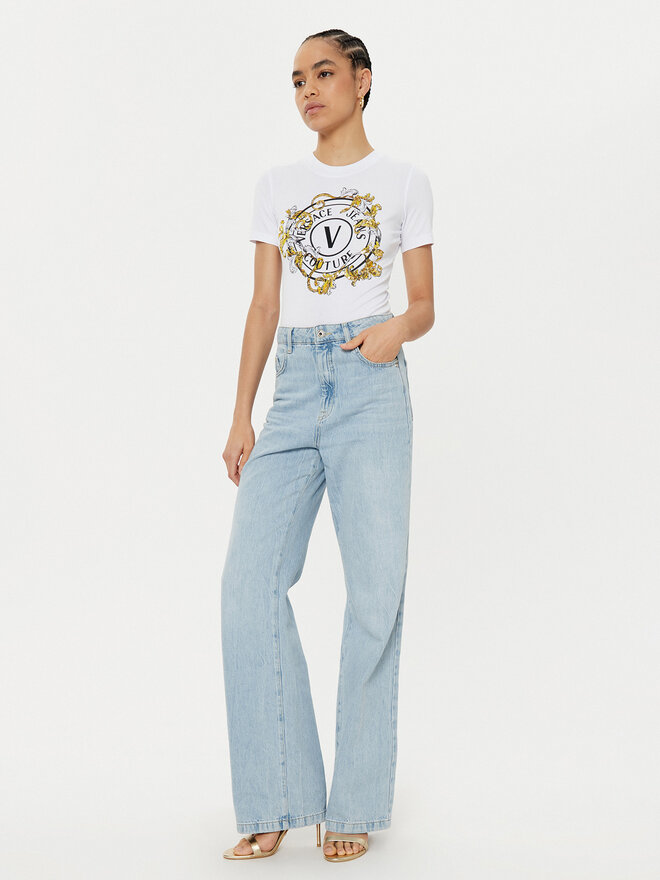 Versace Jeans Couture Versace Jeans Couture Camiseta 78HAHC01 Blanco Regular Fit