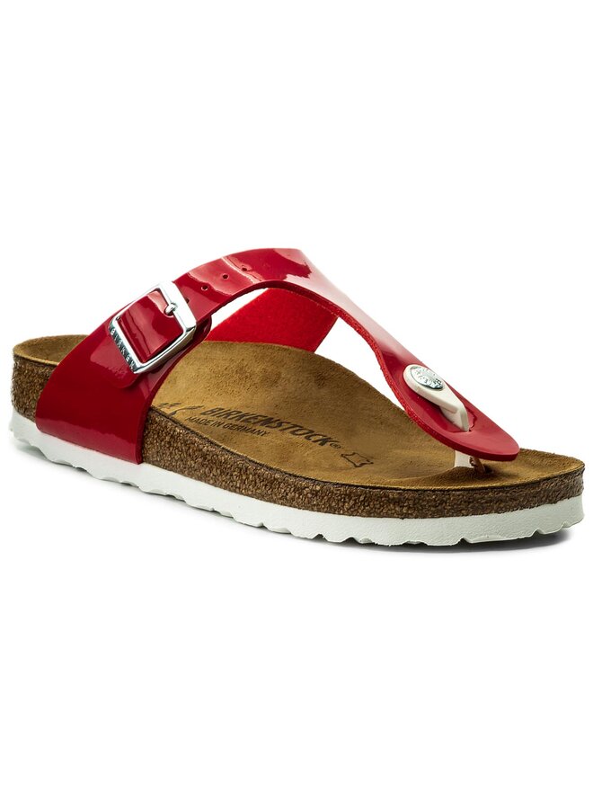 Birkenstock gizeh tango red patent clearance