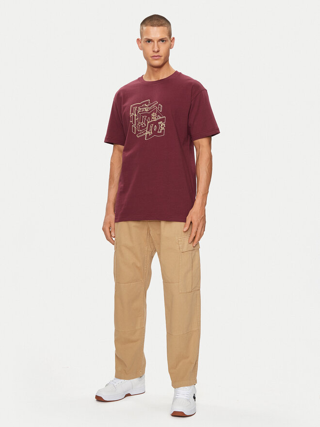 DC DC T-Shirt Rebuild Hss ADYZT05337 Dunkelrot Regular Fit