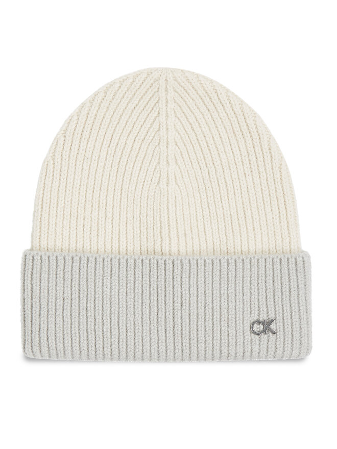 Calvin Klein Mütze Calvin Klein Metal Two-Tone Chunky K60K612598 Écru