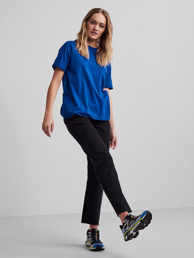 Pieces Pieces Marškinėliai Ria 17086970 Mėlyna Regular Fit