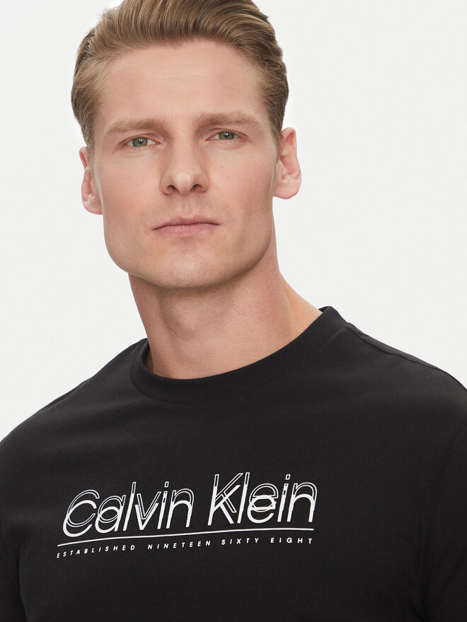 Calvin Klein Calvin Klein T-Shirt Double Logo K10K114149 Μαύρο Regular Fit